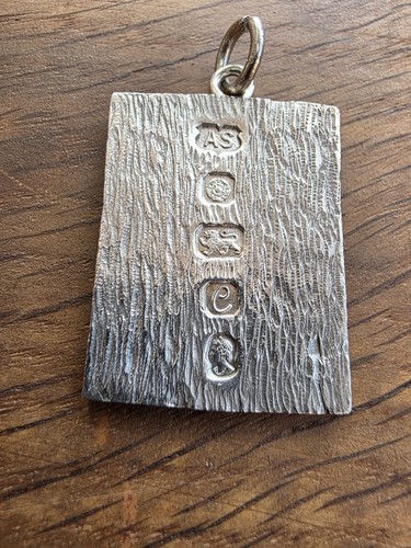 925 solid silver ingot - silver, pendant