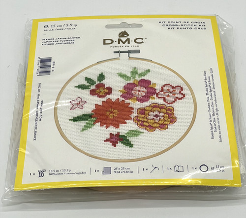 Dmc flowers cross stitch kit - flowers, cross-stitch