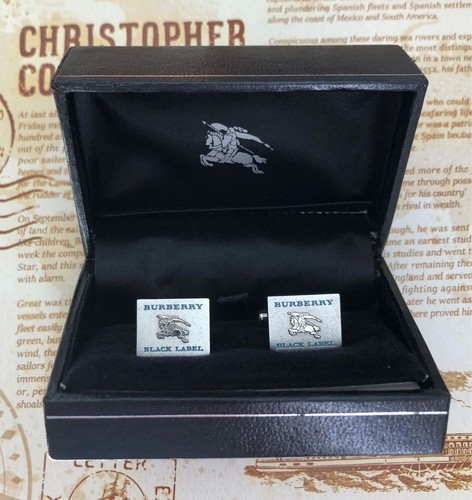 Burberry black label cufflinks - black,