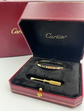 Cartier Love bracelet 18kt gold 6 diamonds thin size 16 with box