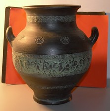  Greek Style pottery.  Vintage  Vase – Ancient Motif Decor depicting battle scen