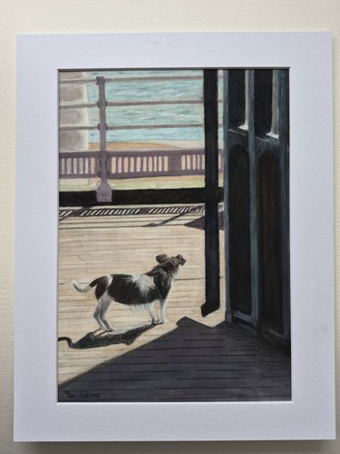 Terrier dog pastel artwork - dog,
