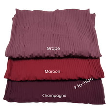 Premium Quality 100% Chiffon Crinkle Pleated Style Hijab Scarf Sarong Shawl Wrap