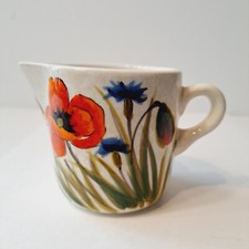 Nuova Ceramica Vicenza Decorato a Mano Italy Small Creamer Poppies Handpaint