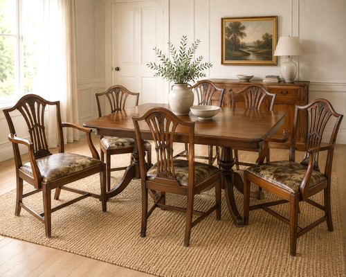 Set mahogany dining - set,