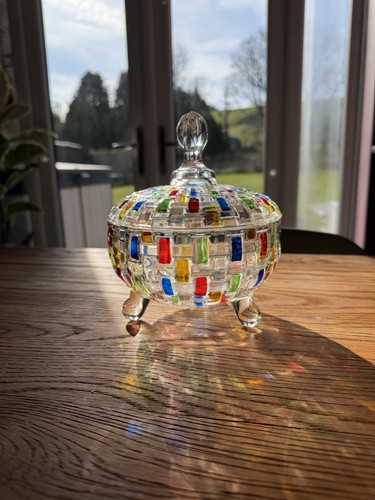 Colourful mosaic glass trinket - mosaic,