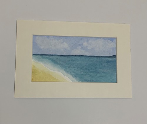 Original watercolour beach - watercolour,