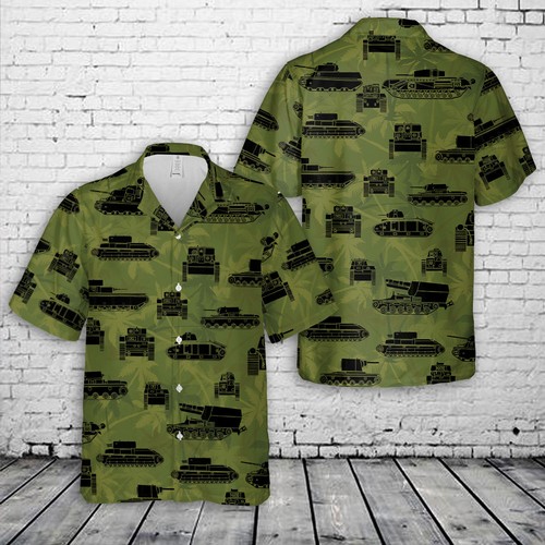 Wwii heavy tank - hawaiian, shirt