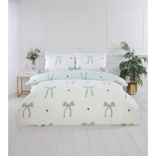 Green bows duvet cover - bows, set