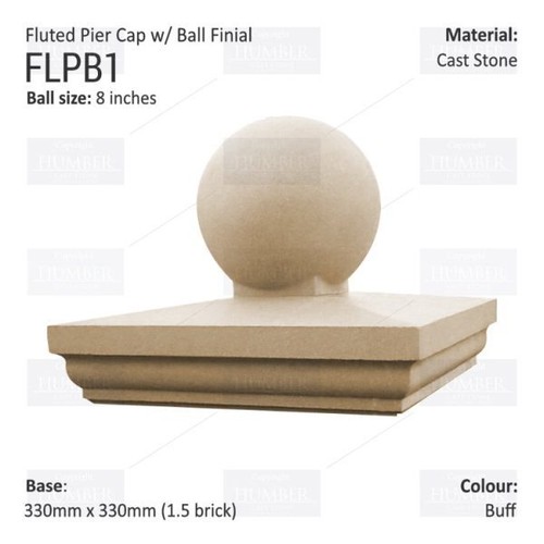 Fluted pier cap cast stones - fluted,