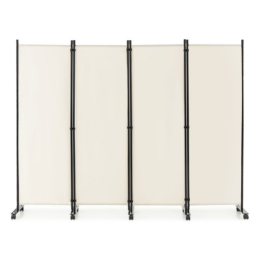 Rolling panel room divider - rolling, 4-panel