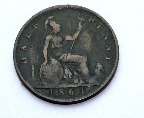 1861 halfpenny victoria - 1861,