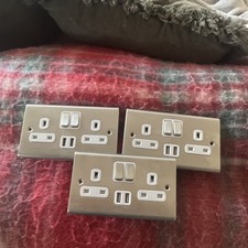 Double Chrome Plug Socket With USB Charging