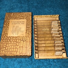 Vintage Microscope Slides prepared slides of natural raw ? Japan 