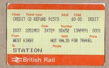 APTIS special - Credit card refund West Kirby M01 BR4599 card Norprint Aug 1990