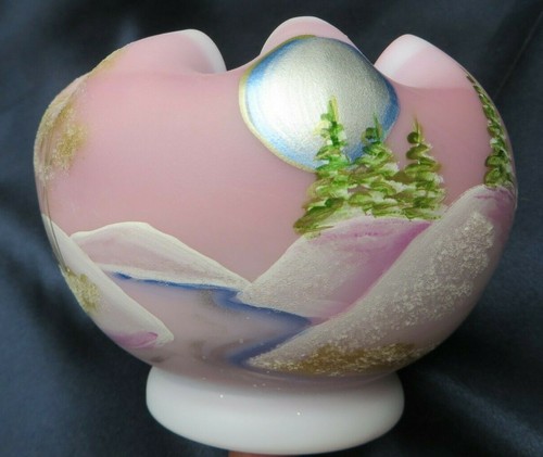 Fenton glass hand painted - fenton, blue