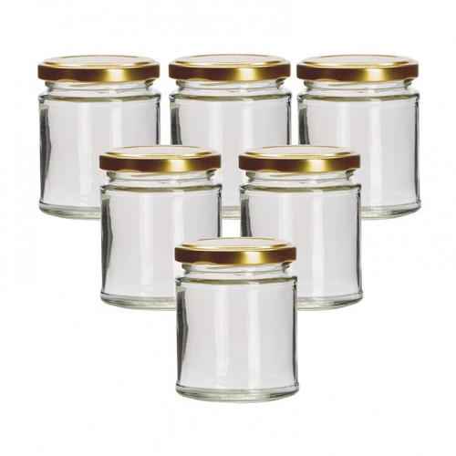 Glass jam jars 190ml round - jam,
