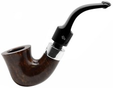 Peterson Deluxe System Dark Finish Silver Mounted Medium Bent Calabash Pipe 5s-B