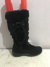 Earth size 6 womens black suede mid calf ZIP boots shoes - EM