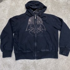 Star Wars Marc Ecko Cut & Sew Darth Vader Beaded Full Zip Black Hoodie Size S