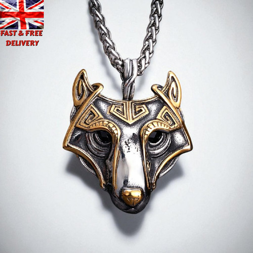 Viking wolf head pendant - viking,