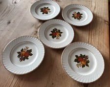 SIDE PLATES - WEDGEWOOD - ENGLISH HARVEST SIDE PLATES X 5 - ENOCH (Tunstall)