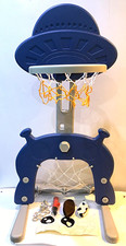 2 in 1 Basketball & Soccer Hoop Stand Garden Kids Toy Indoor/Outdoor