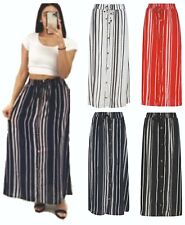 Skirt Ladies Womens Maxi Summer Long Stripe Striped Cotton Bottoms Dress NEW 