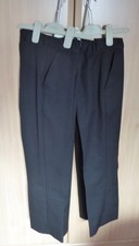 BOYS: BLACK SCHOOL TROUSERS:  TWO PAIRS:  AGED 11: USED: MATALAN