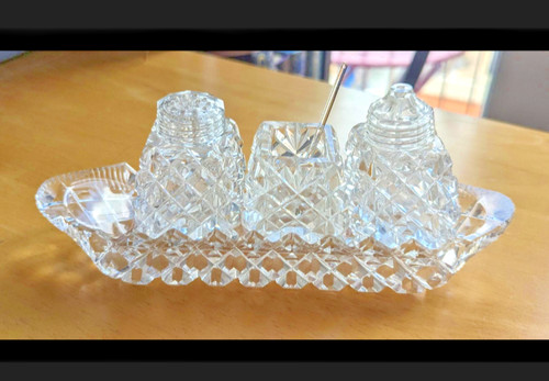 Vintage glass cruet condiment