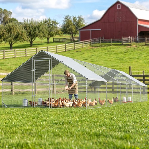 Pawhut steel chicken coop - pawhut, cage