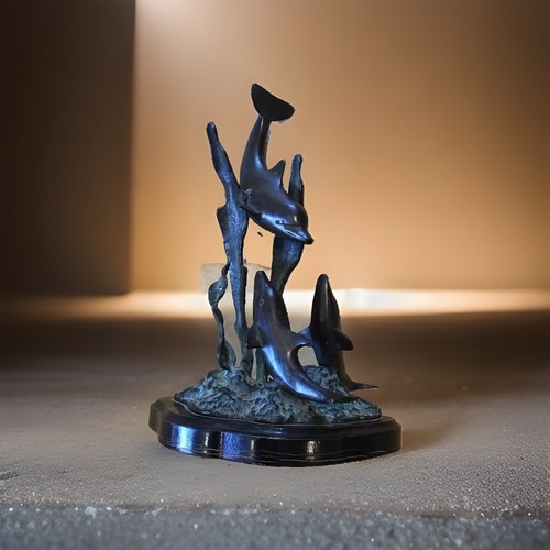 Bronze swimming dolphins - 3,