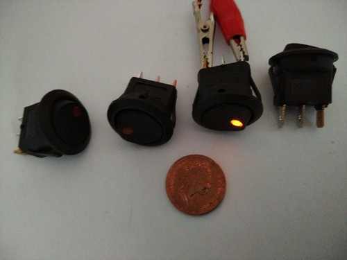 12v led yellow dot rocker - yellow,