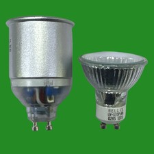 4x 13W GU10 80mm Long Barrel CFL Light Bulbs Energy Saving Reflector 6400K Lamp