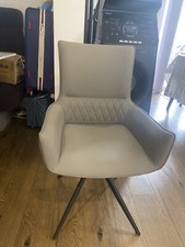 Chicago Grey Faux Leather Swivel Chair With Legs