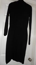 Ladies ASOS Black L'Sleeved Jersey Midi Length Dipped Hem Dress, UK Size 10 tall