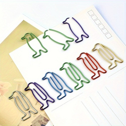 Penguin shaped paper - 20, clips