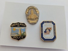 USA Police Miniature Pin Badges Lot Of 3 #1 Los Angeles Metro Virginia