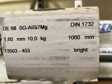 1.6mm Dia X 1000mm Aluminium alloy tig welding rods DE68 SG-AlSi7MgDIN1732 10kg 