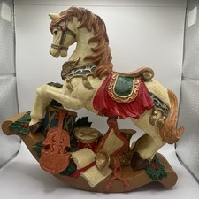 Rocking Horse Figure Christmas Seasonal Decoration Resin Traditional