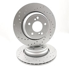 FOR BMW M3 E46 CSL Z4M E85 E86 REAR CROSS DRILLED COATED BRAKE DISCS PAIR 328mm