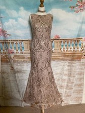 Quiz Maxi Evening Dress 6 Gold