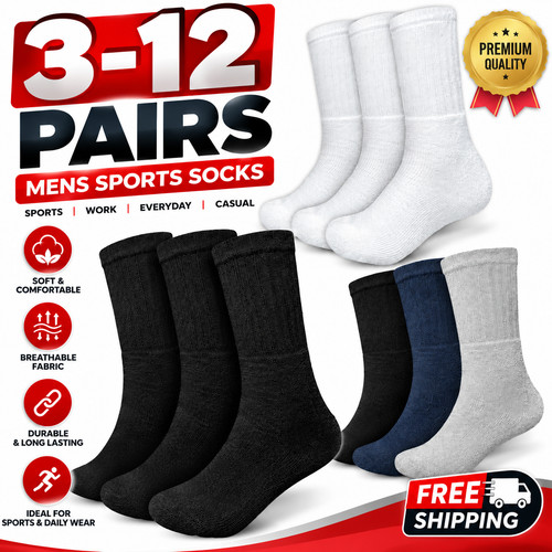 Pairs mens sports socks - 3-12,