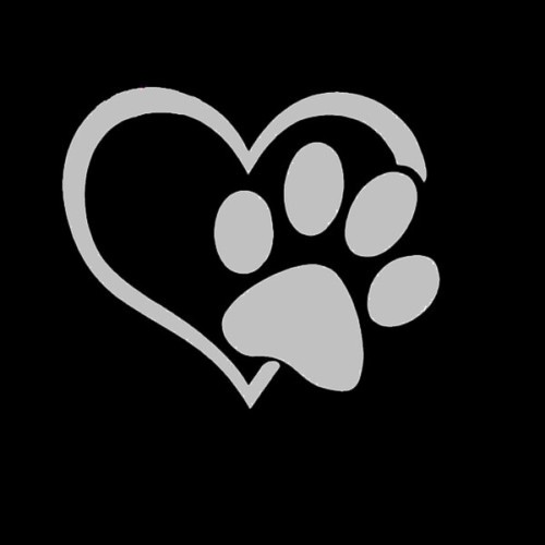 Paw print love heart dog - paw,