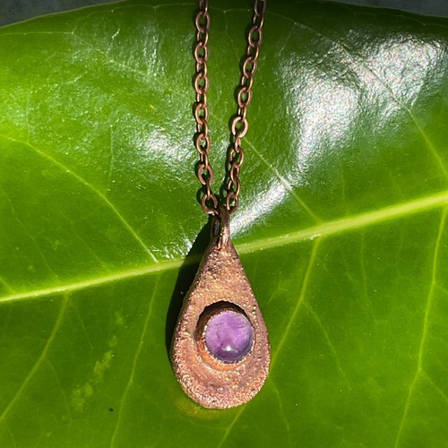 Necklace copper pendant - necklace,