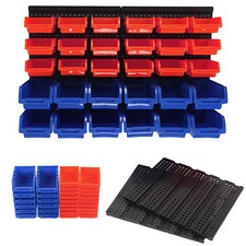 30 X Plastic Bins Wall Mounted Storage Garage Tools Small Parts Organizer Rack