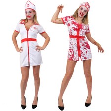 ADULT BLOODY SEXY NURSE ZOMBIE COSTUME LADIES SCARY HALLOWEEN HORROR FANCY DRESS