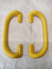 2 x Handle Yellow Steel Core 300mm Grab Pull Trailer Taxi Bus Tractor Handles