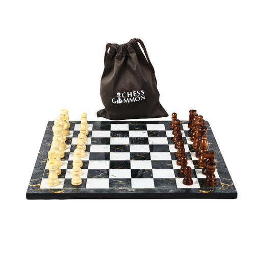Gray marble design chess - gray, set