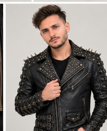 Men black studded punk - men’s,